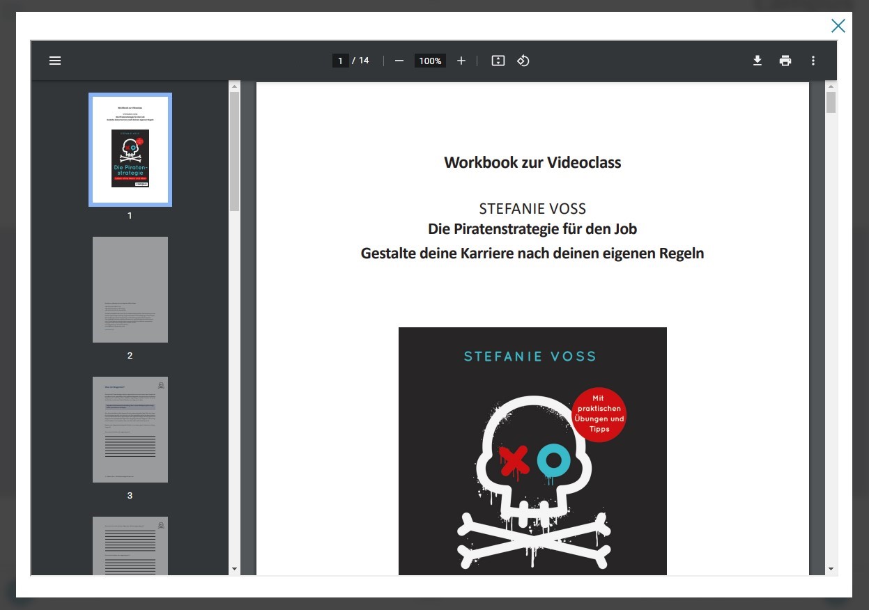 Vorschau Workbook zur Videoclass mit Stefanie Voss